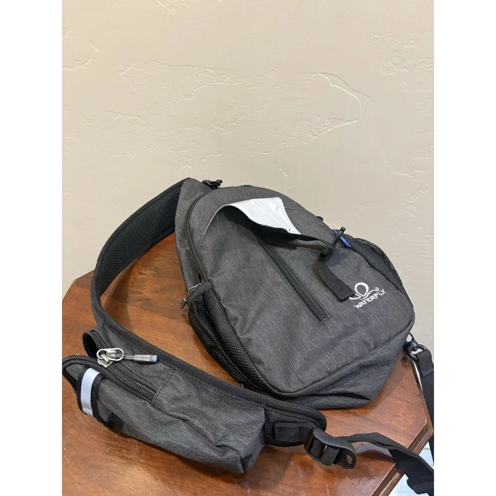 Waterfly Sling Bag Crossbody Backpack Gray Travel Hiking Chest Pack Daypack Men